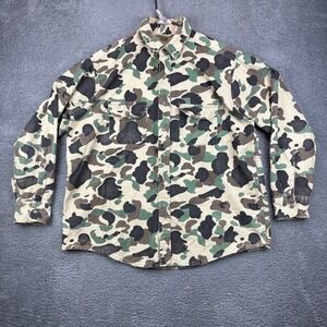 FROSTPROOF Camouflage Long Sleeve Button Up‎ Shirt Men's 100% Cotton Made in USA